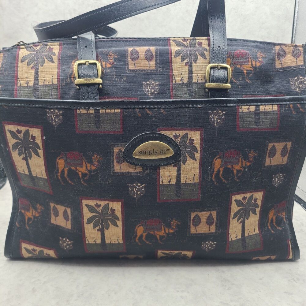 Simply Go Shoulder Bag Handbag With Change Purse And Pouch Camel Desert Palms